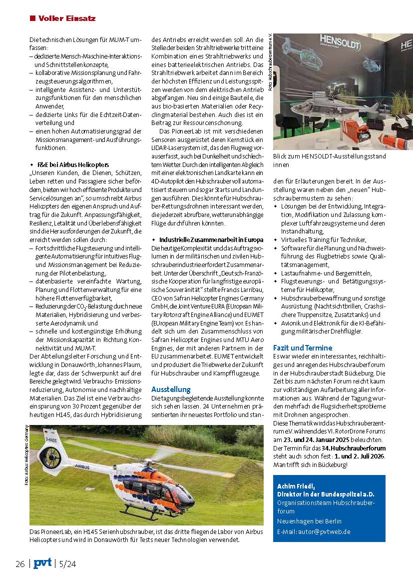 33. Hubschrauberforum Bericht in pvt 5 2024 e Paper Seite 7